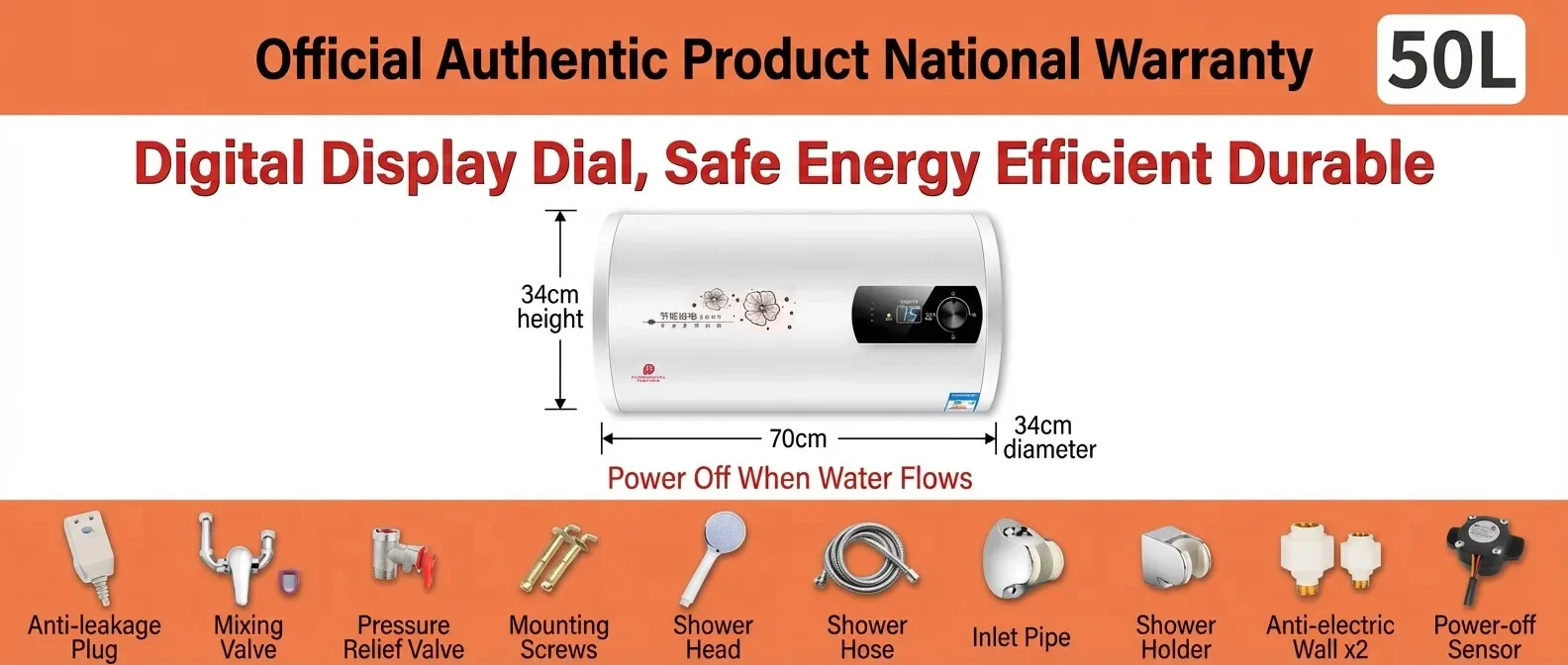 Electric Water Heater, 40L, 2000W - detail 10