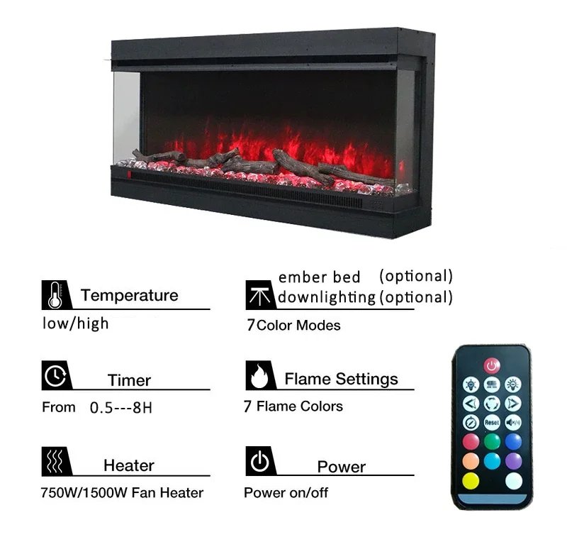 Sided View Heater, 750/1500w, 750W, Glass - detail 28