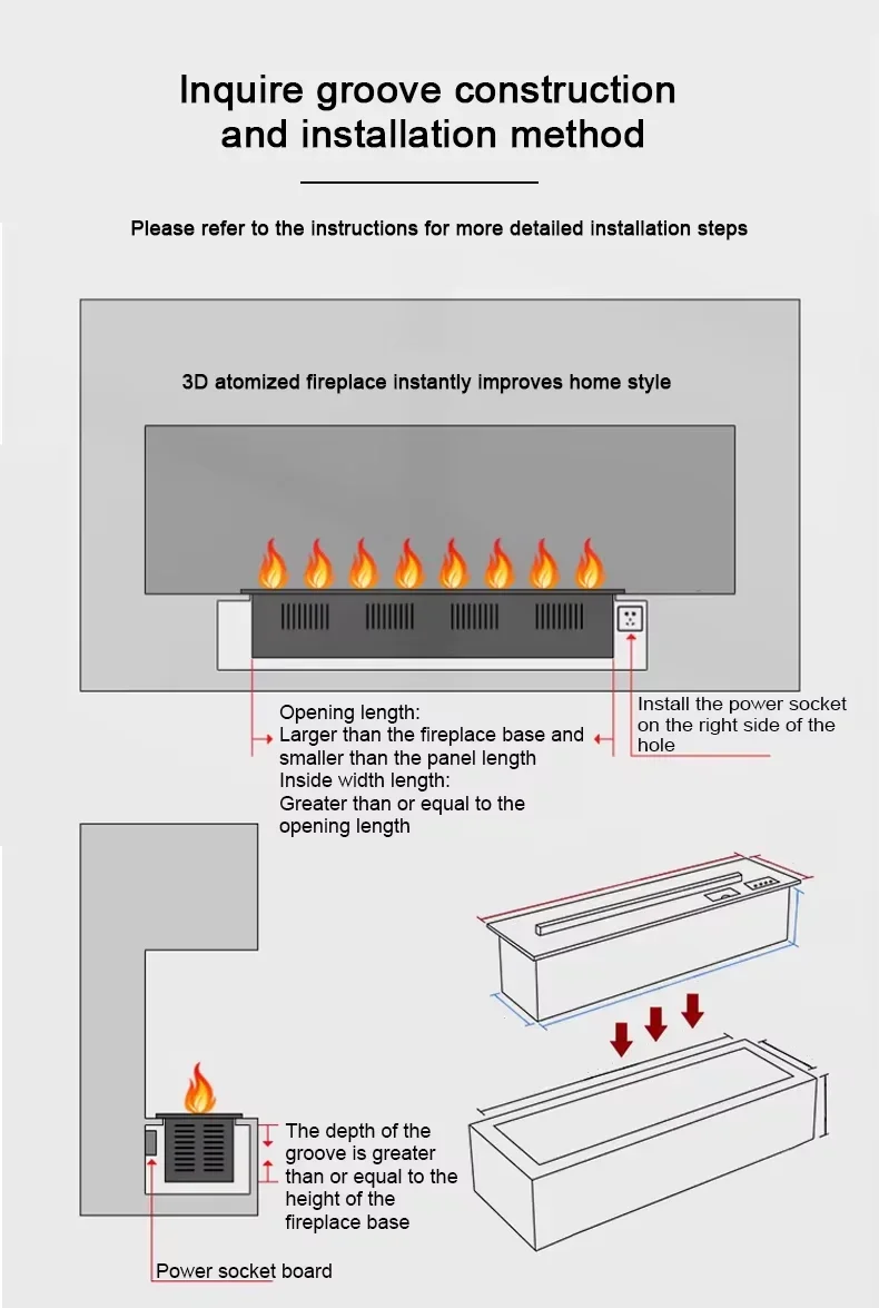 Electric Fireplace, 3D, Steel, Electric Fireplaces - detail 10