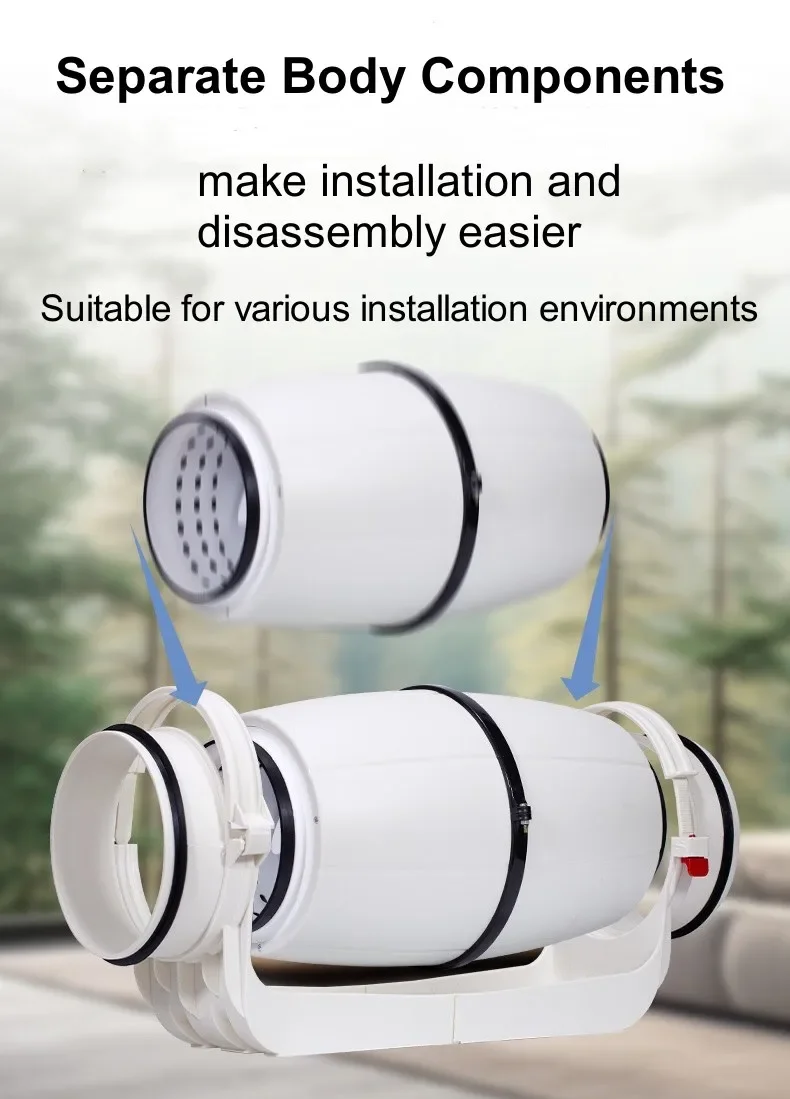 Inline Duct Fan, 220V, 150mm, Plastic - detail 8