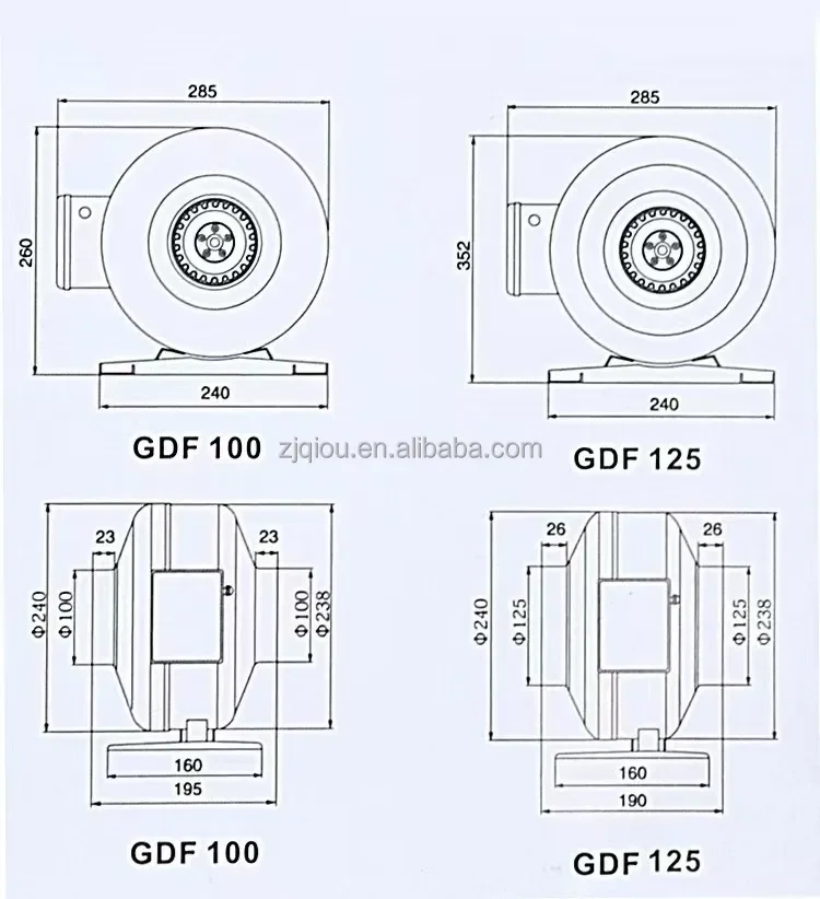 Mounted Cabinet Inline Fan, 12", HAVC, 220V, 315mm - detail 12