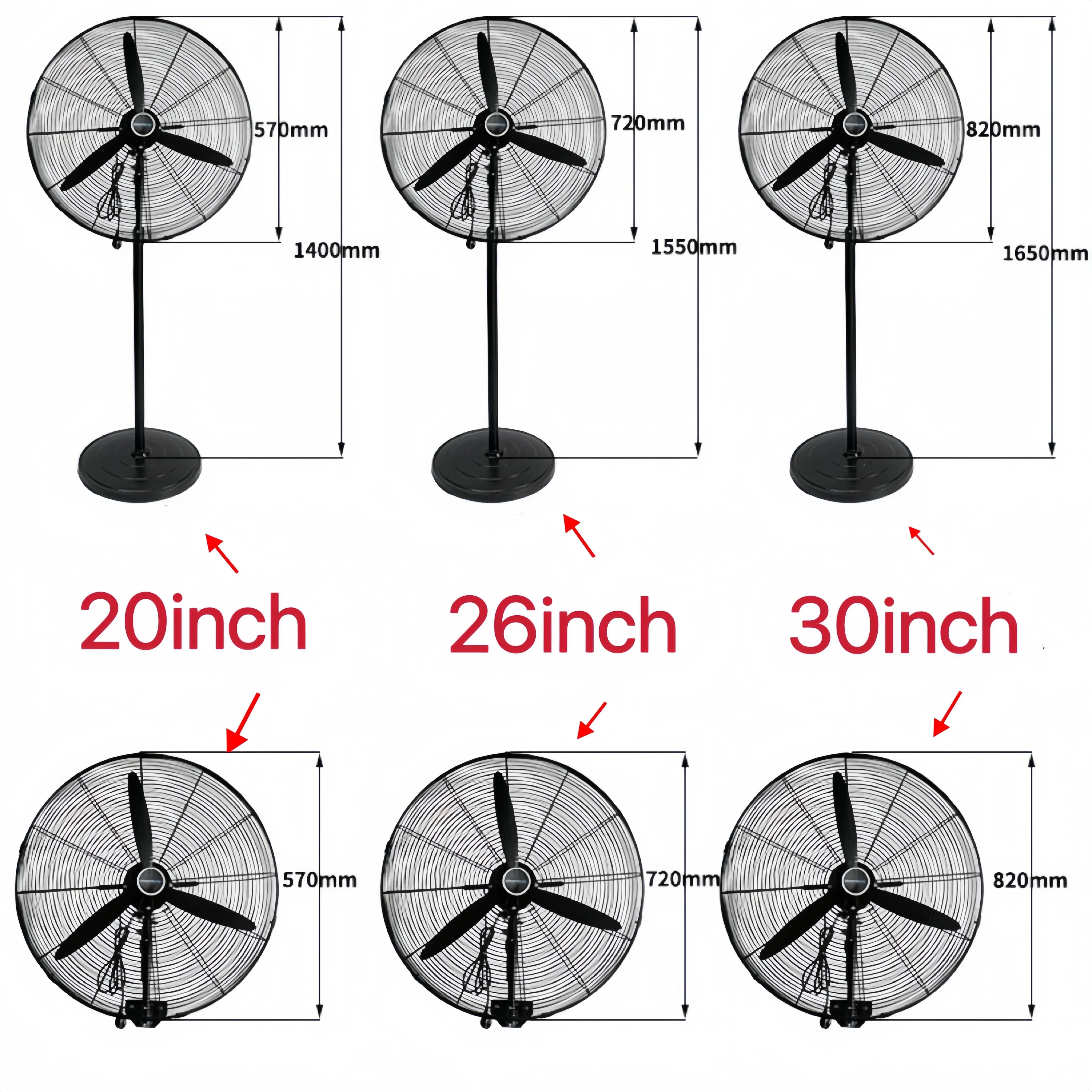 Industrial Pedestal Stand Fan, 30-Inch, 220V, 290 - detail 8
