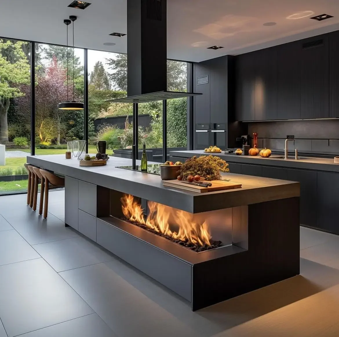 Electric Fireplace, 3D, 1000W, Metal - detail 22