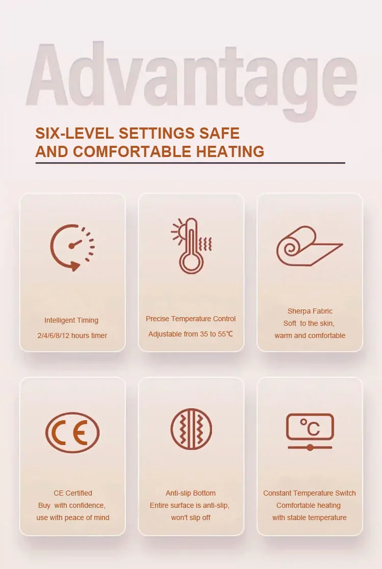 Home Electric Heating Blanket, 220V, 150*80CM/160*130CM - detail 26