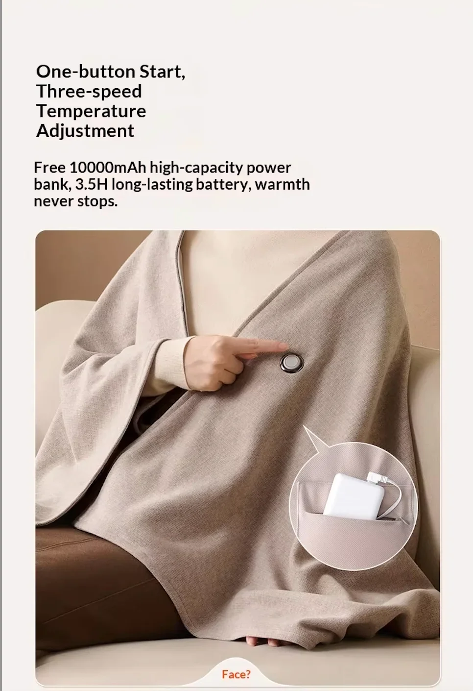 Electric Heated Blankets, Portable, Acetate cashmere, F3451 - detail 16