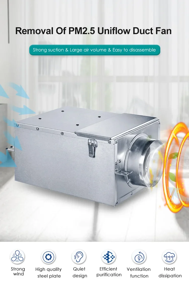Inline Duct Exhaust Fan, HEPA, 220 V, Corded Electric - detail 4