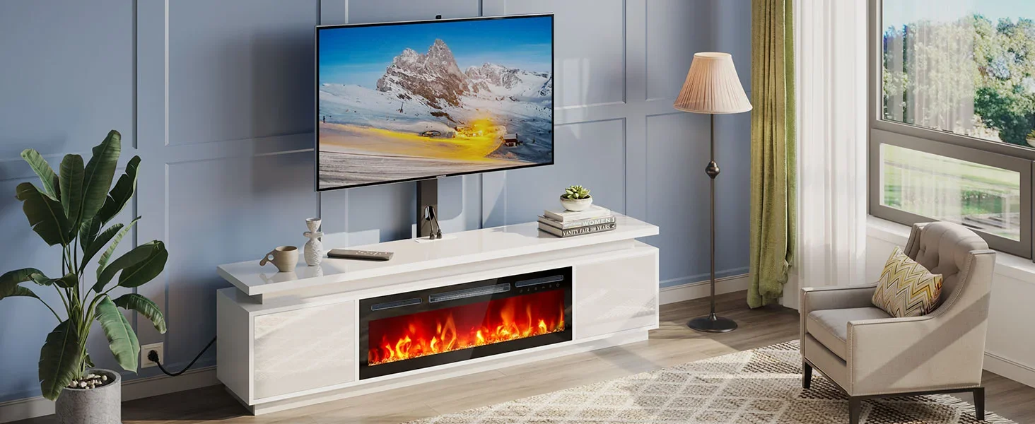 Electric Fireplace, LED, 1500 W, Metal - detail 2