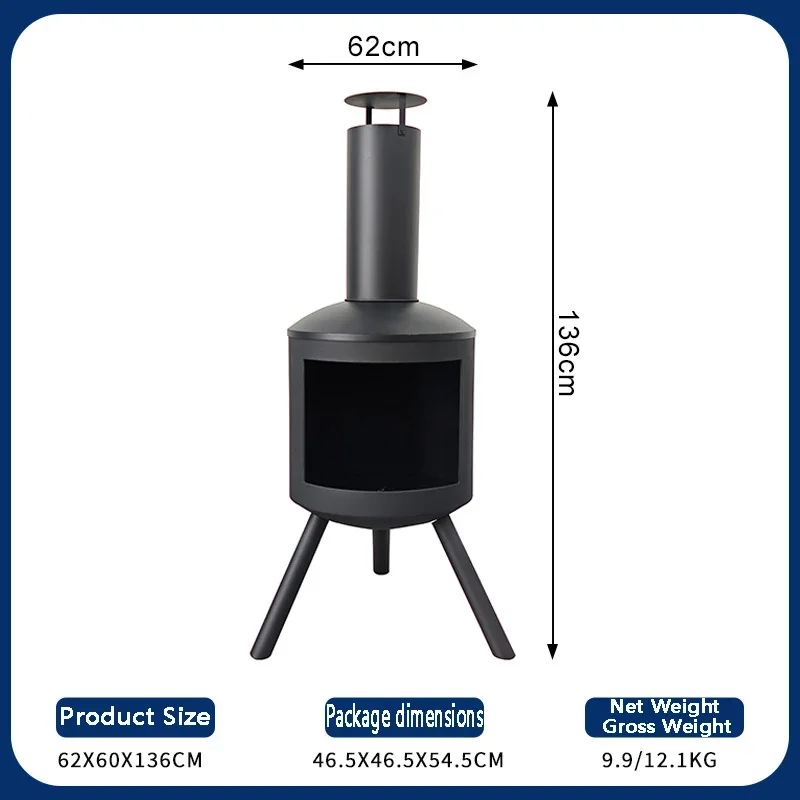 Wood Burning Heating Stove, metal, Patio Heaters - detail 14