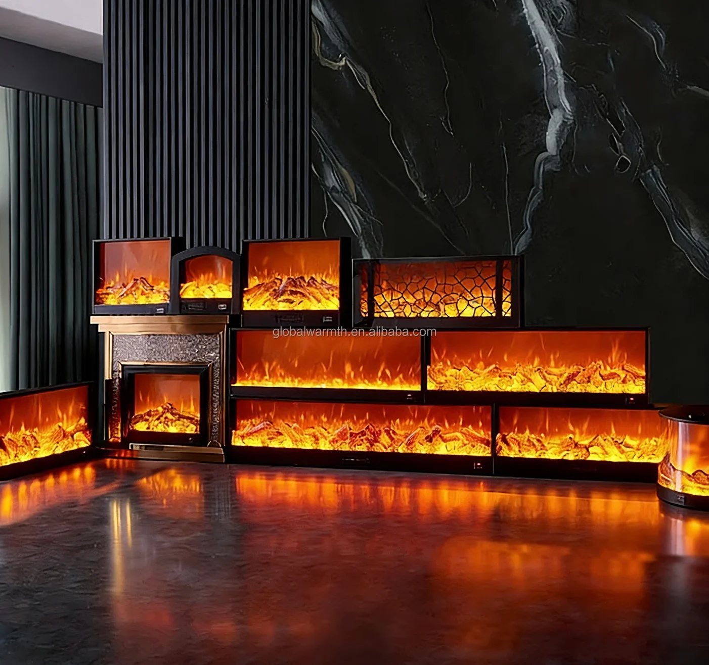Electric Fireplace, 3D, LED, RGB - detail 2