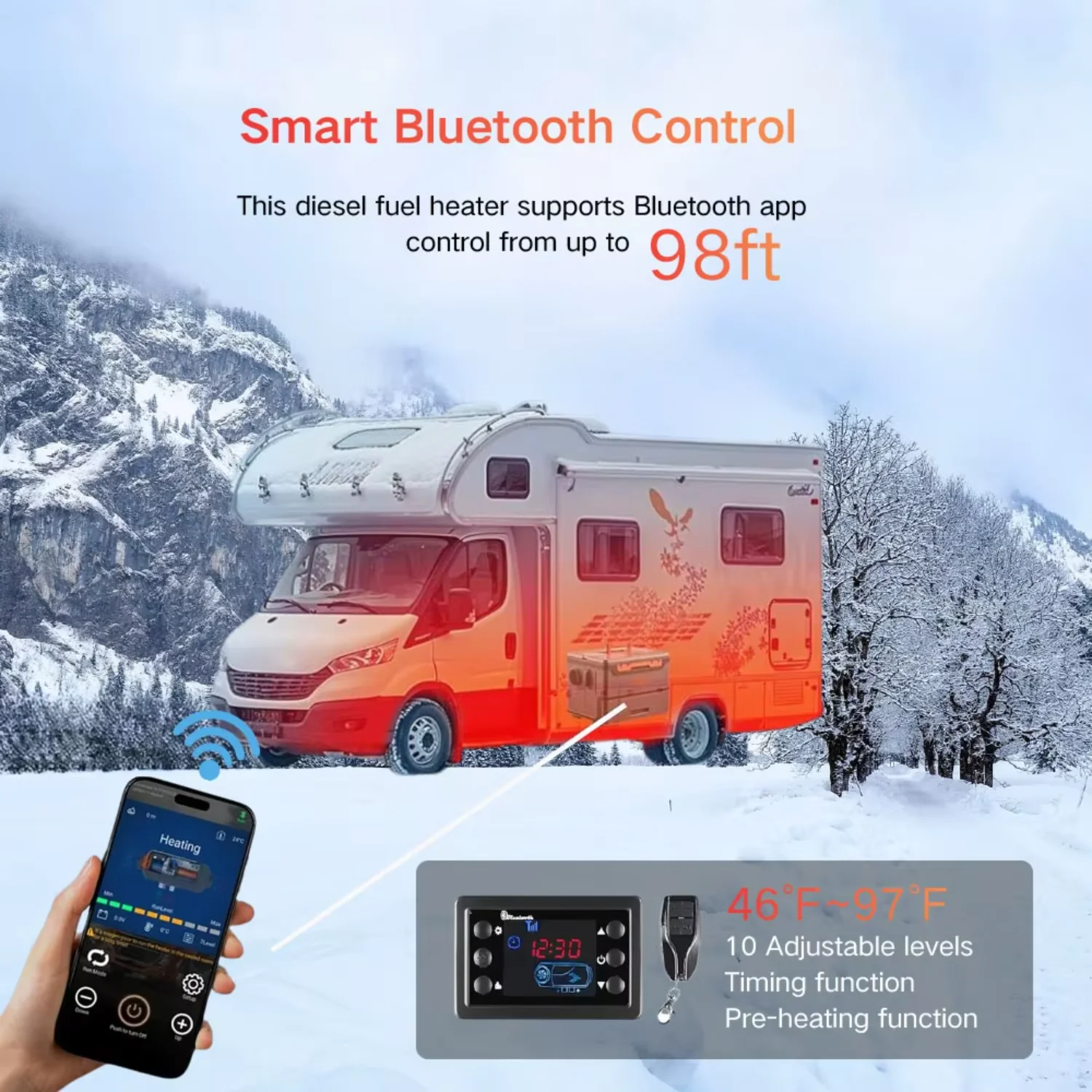 All-in-one Diesel Air Heater, 8KW, APP, 12V/24V/110V - detail 8
