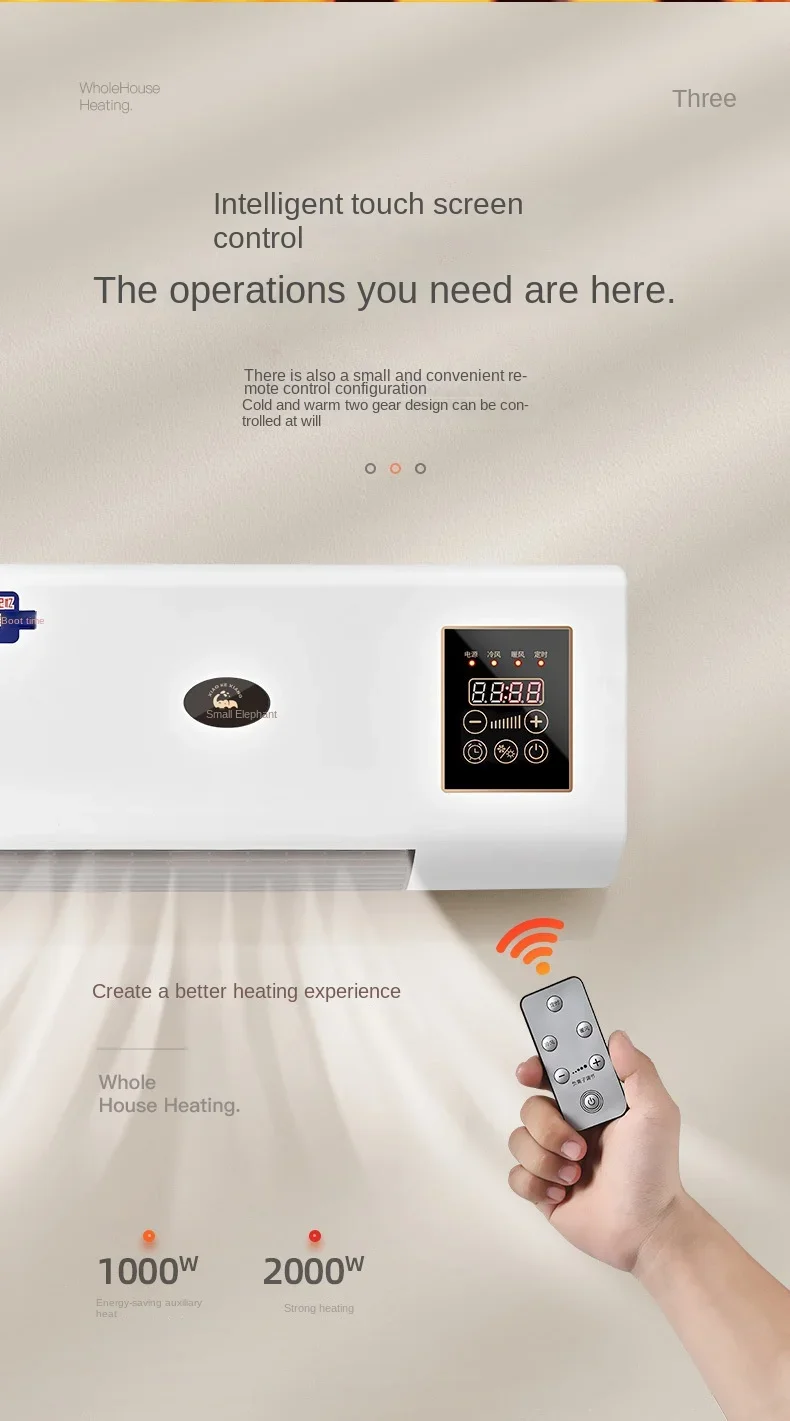 Wall-mounted Electric Heater, Plastic, 2000 W - detail 8