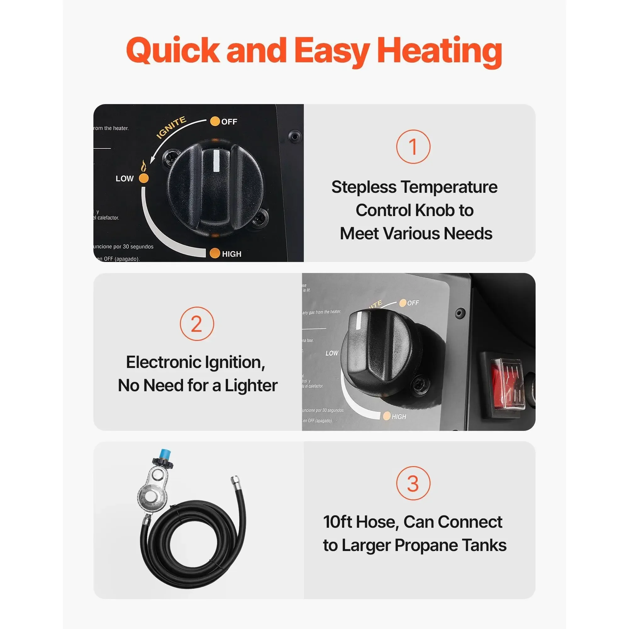 Forced Air Propane Heater, Portable, 60000BTU - detail 12