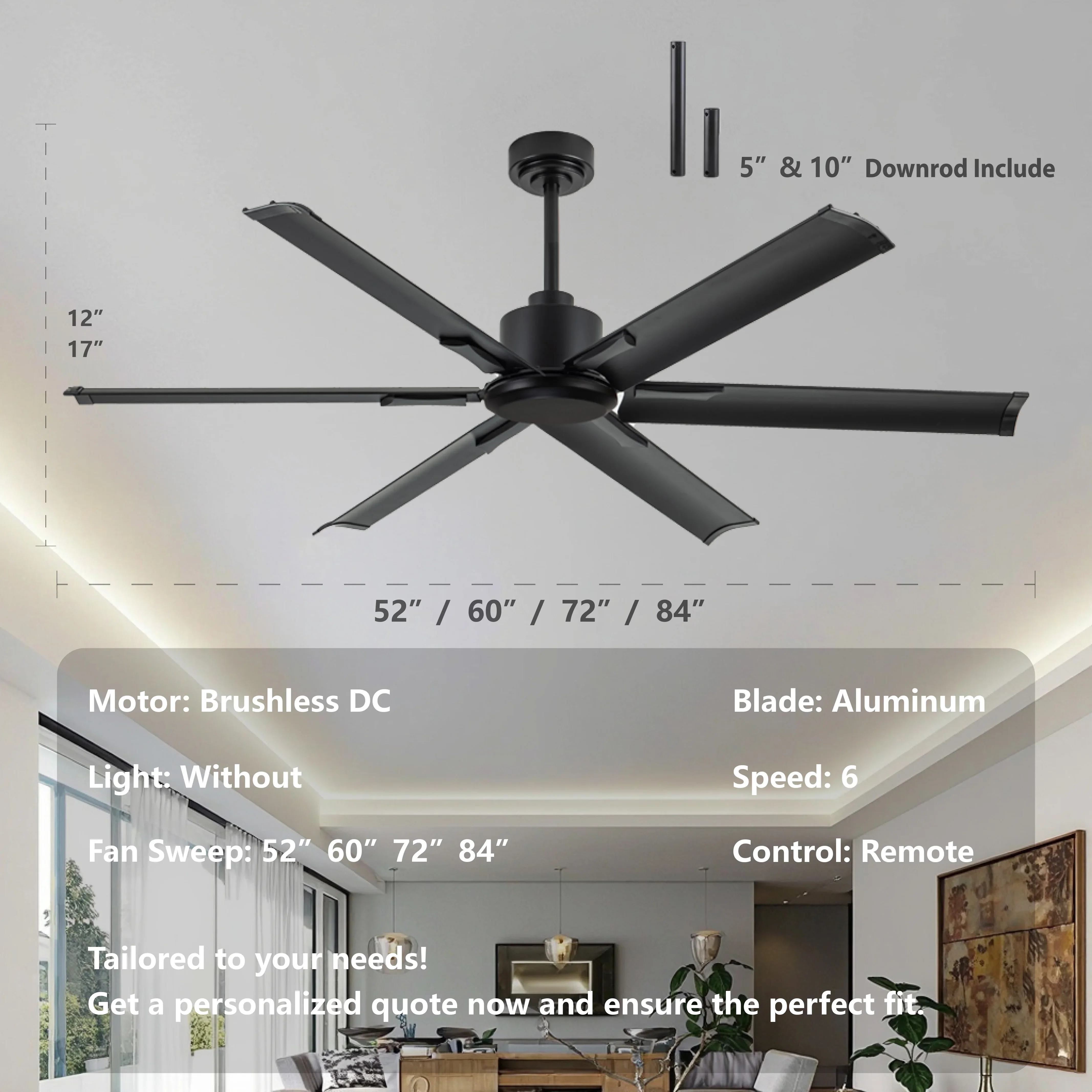 Industrial Ceiling Fan, Aluminum, BLDC - detail 6