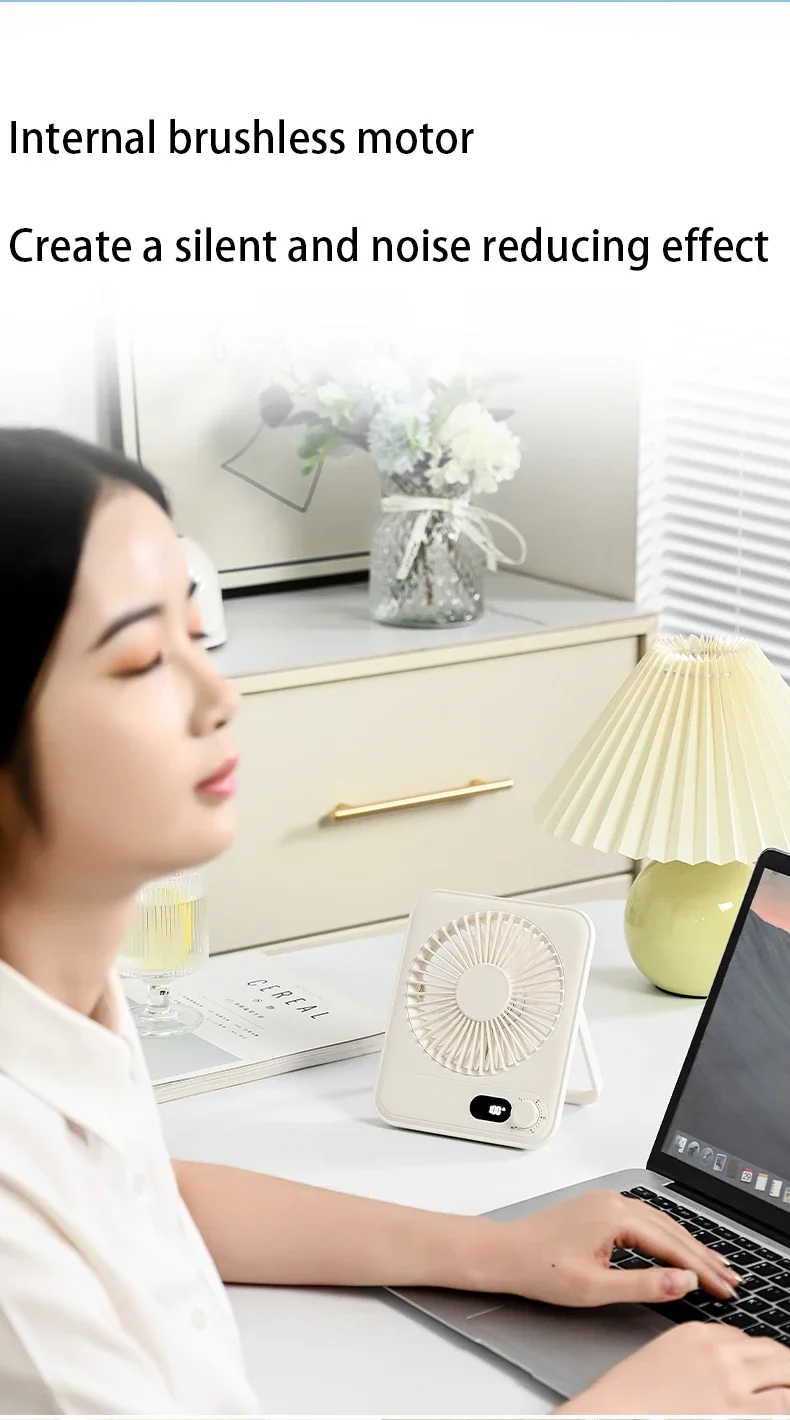 Plastic Table Fan, Portable, USB, 1200mAh, Brushless - detail 10