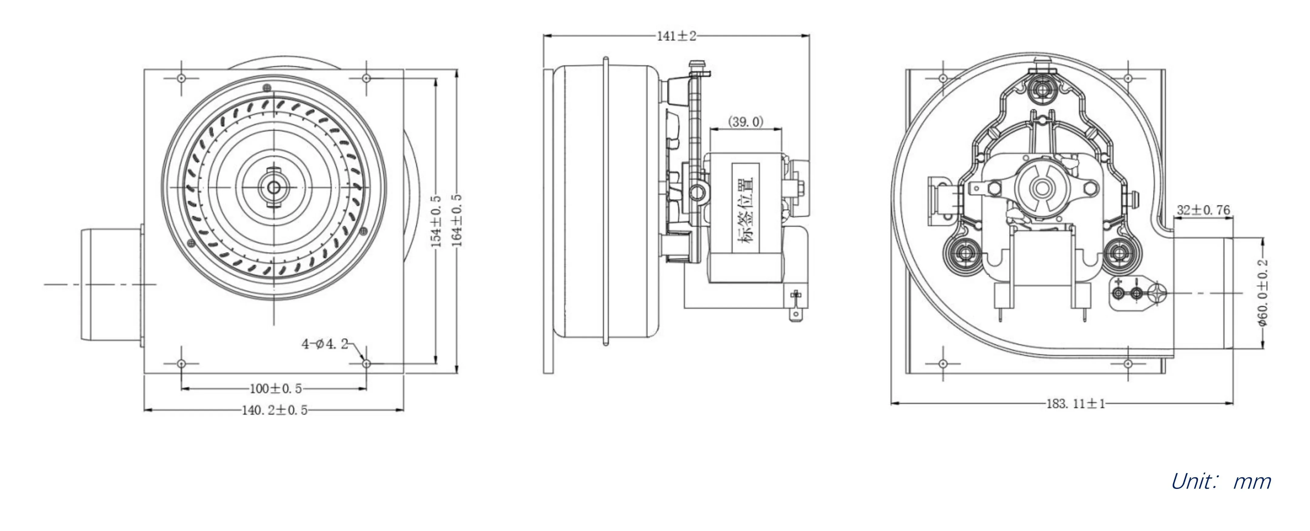 Zson Zs6138-38004 Shade Motor, 115-240V, Radial, RLG97 - detail 10