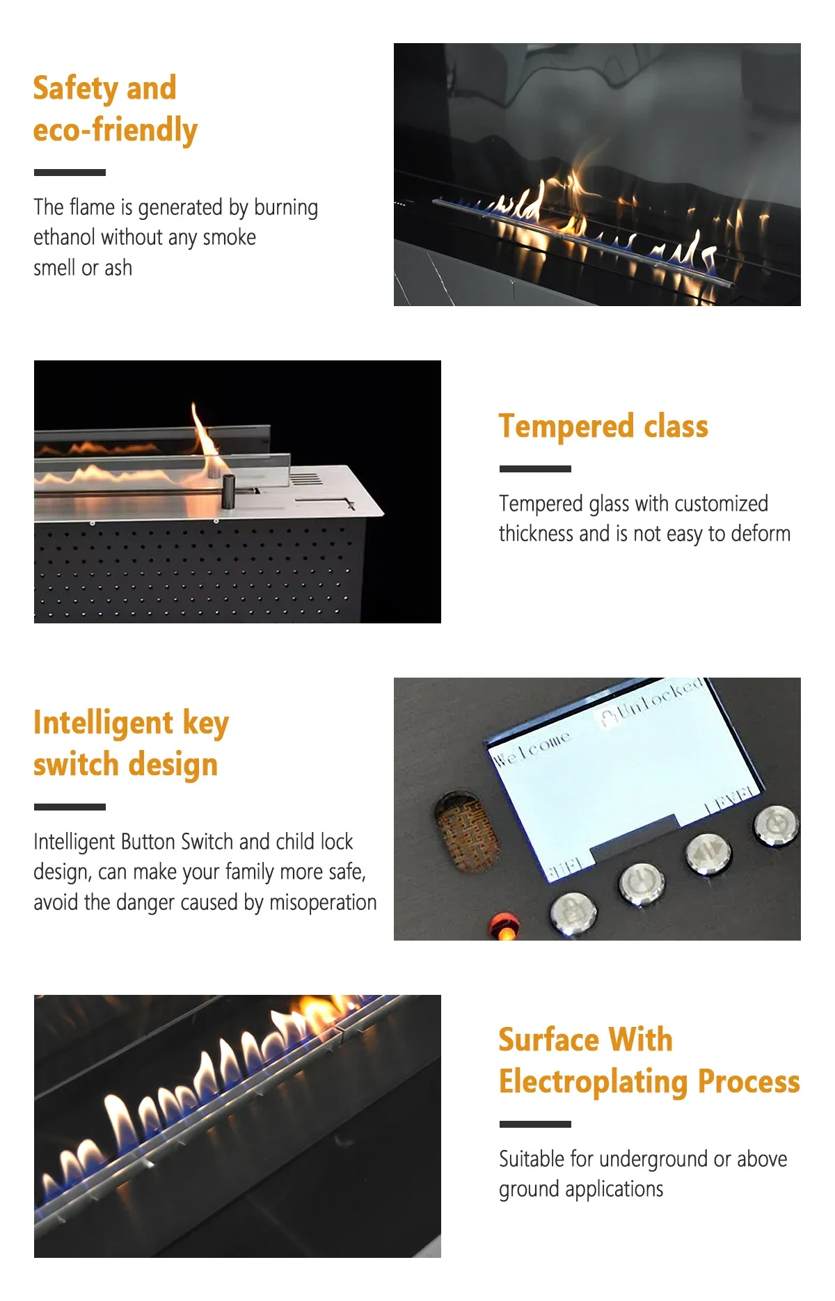 Electric Fireplace, Wall, 100-240v, 750 - detail 18