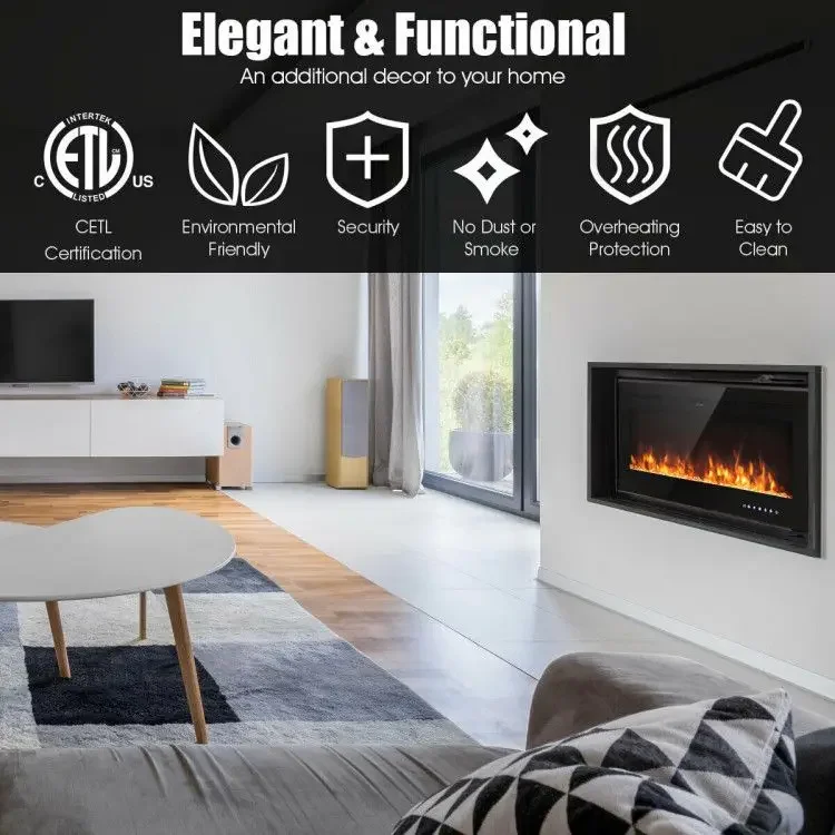Electric Fireplace, Wall, 1500 W, Metal - detail 10