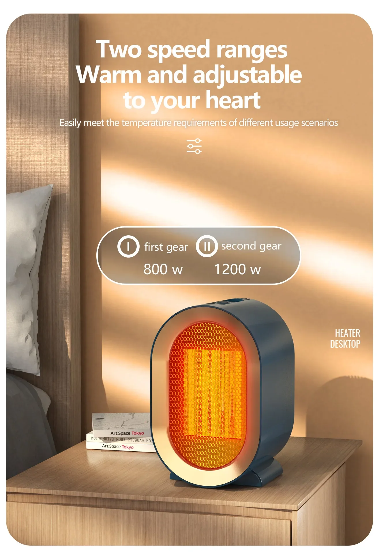 Mini Room Heater, PTC, 1200W, Portable, 220V - detail 14