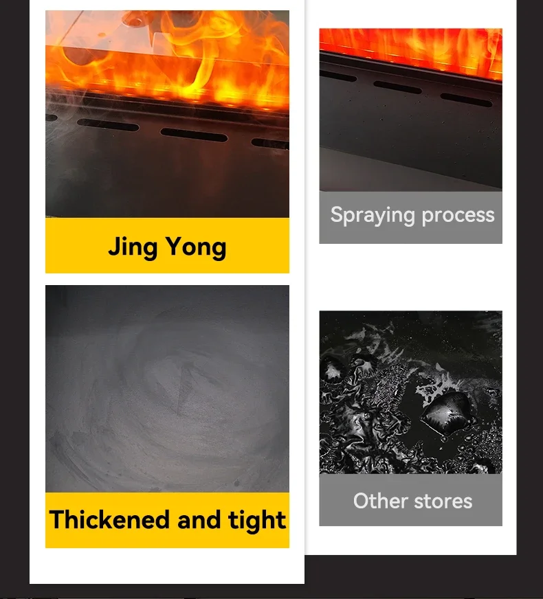 Electric Fireplace, 3D, LED, Steel - detail 18