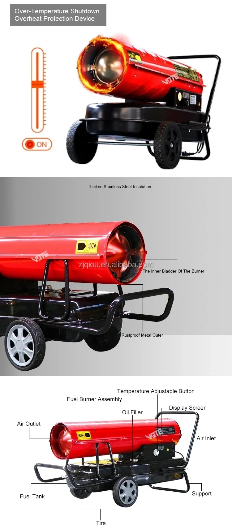 Diesel Forced Air Heater, Portable, 220 V - detail 14