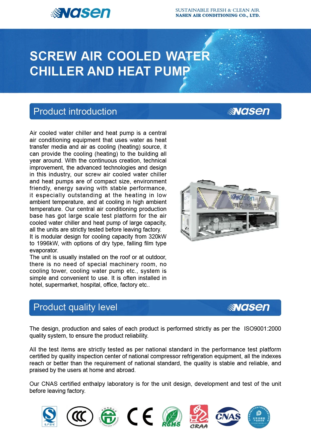 Air Cooled Water Chiller, 300kW, 1164kW - detail 2