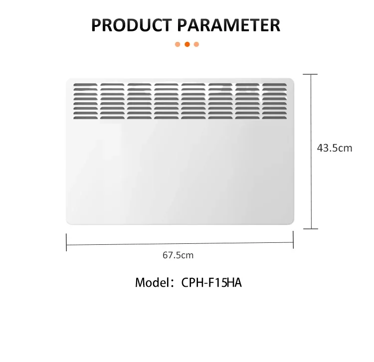 Slim Electric Convector Panel, Wall, 500W, Metal - detail 14
