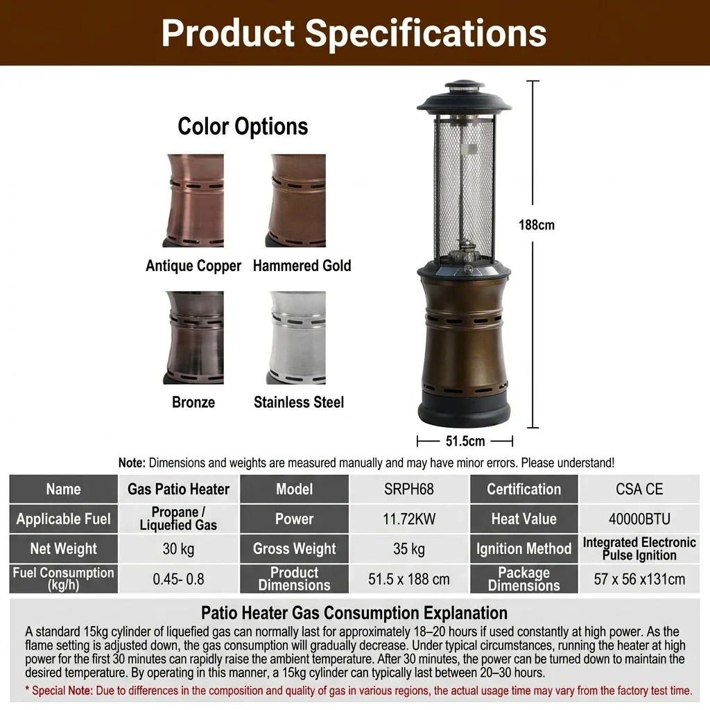 Patio Heater, Stainless, Steel, Portable - detail 26