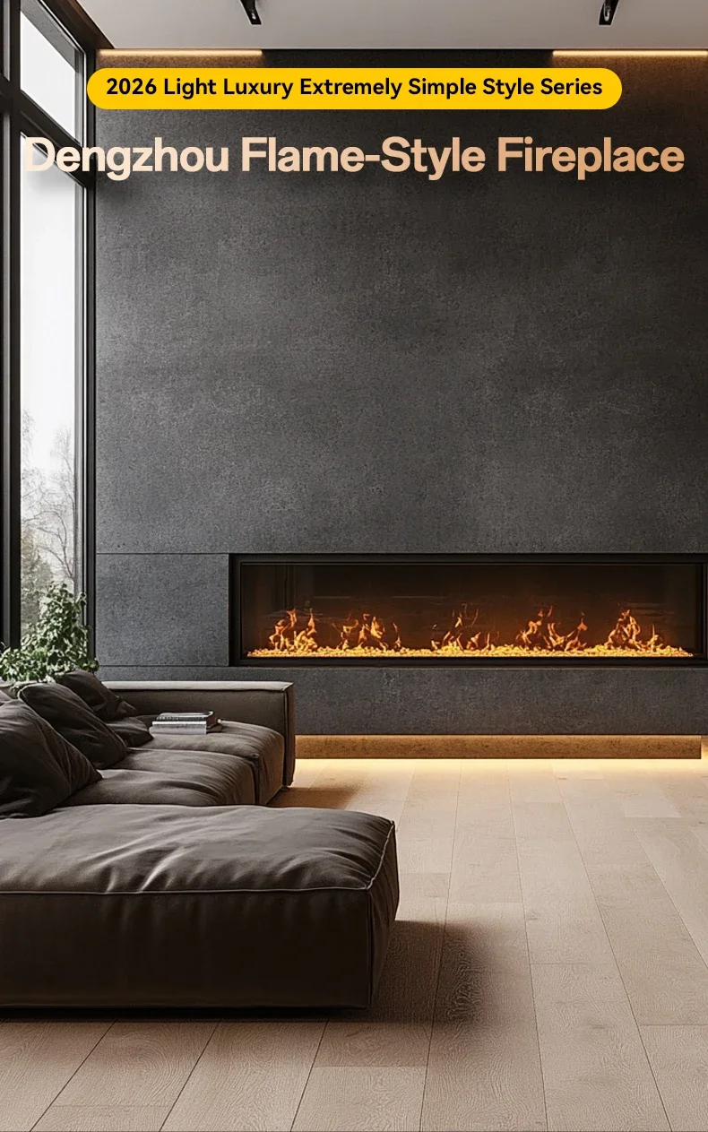 Electric Fireplace, 3D, LED, Steel - detail 20