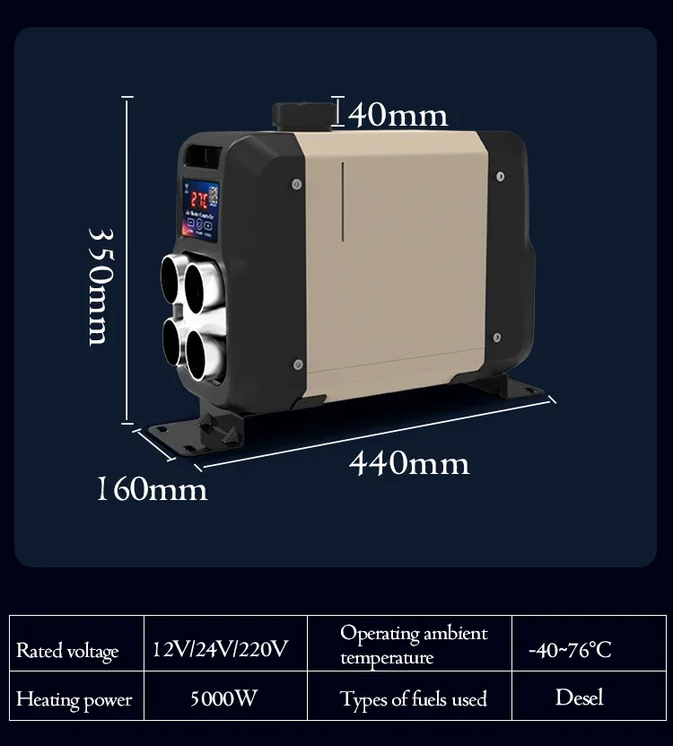 Fired Parking Air Heater, 12V, 24V, 220V, 5KW - detail 4