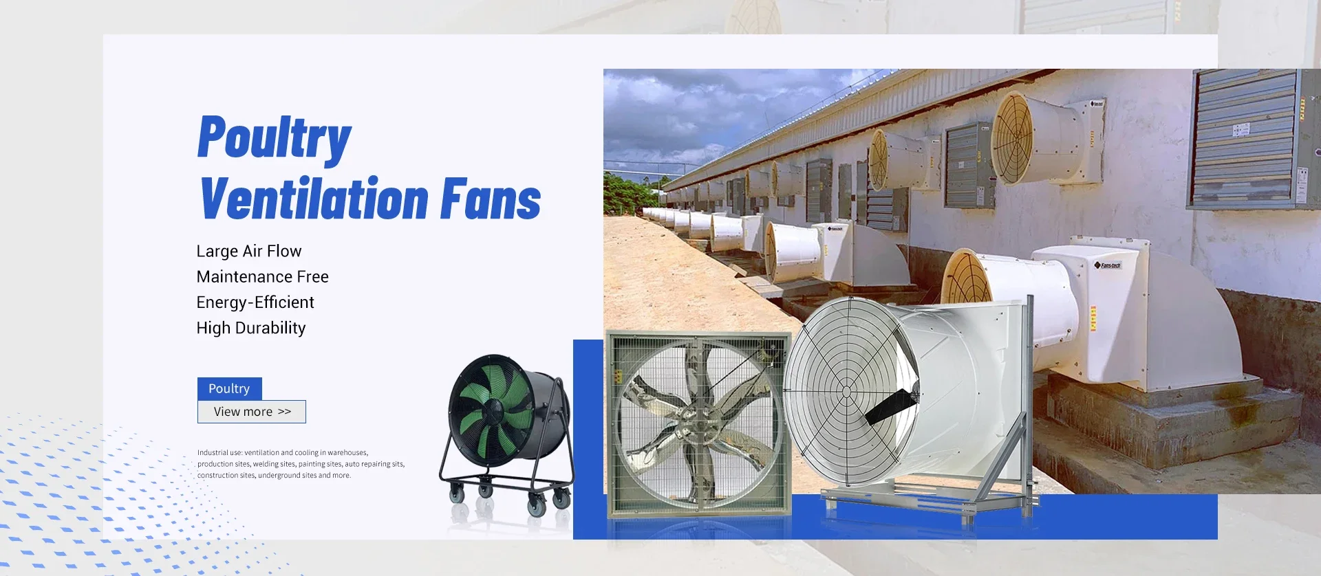 Electric Industrial Exhaust Fan, 48in, CFM, Steel - detail 2