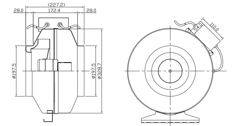 Brushless Exhaust Blower, 200mm, 115V, 145W, Centrifugal - detail 10