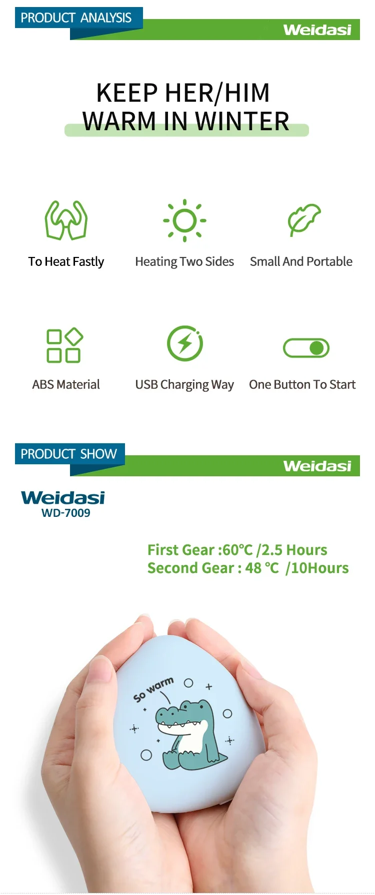 Mini Hand Warmer, 2400mAh, USB - detail 6