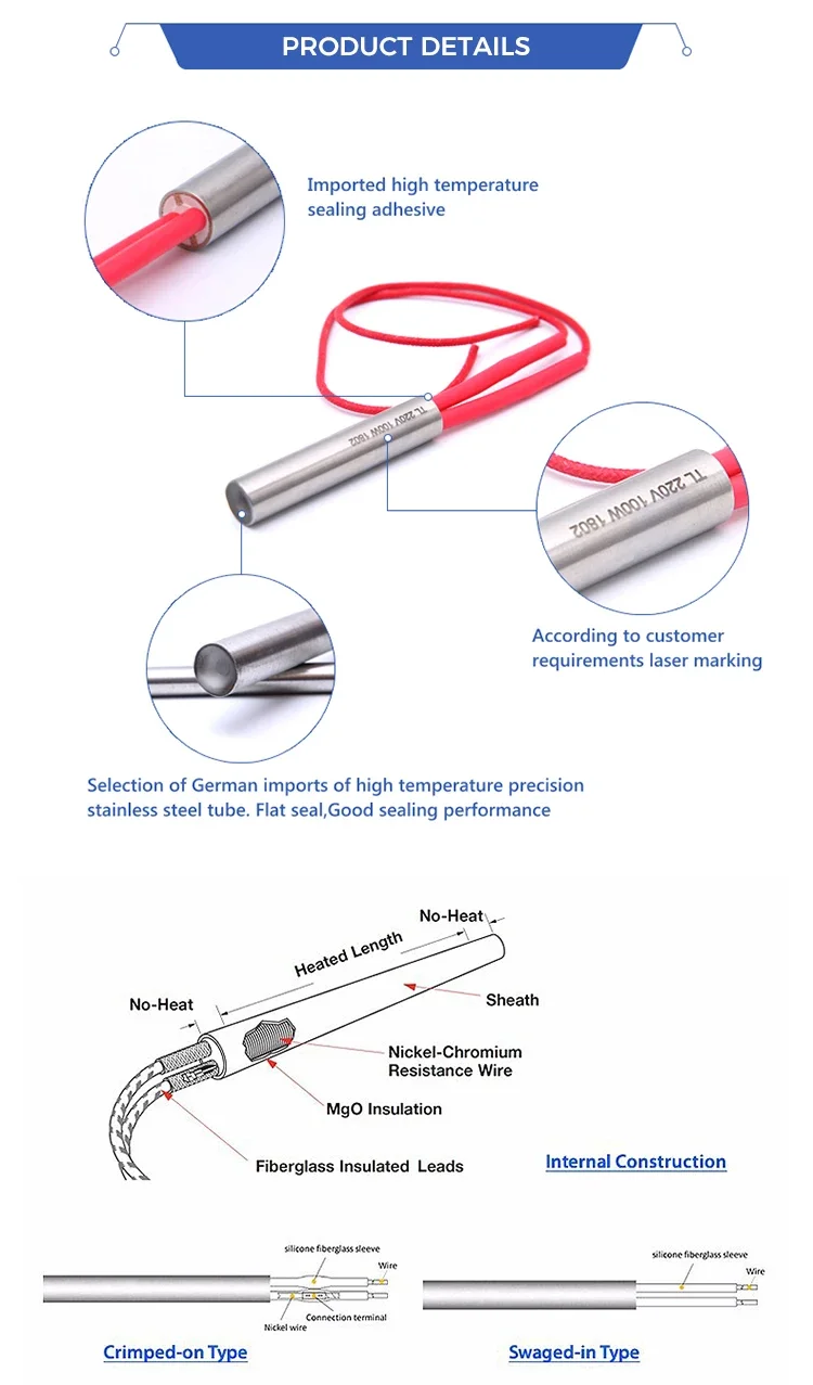 Cartridge Rod Heater, 240v, 1000w, 1", NPT - detail 4