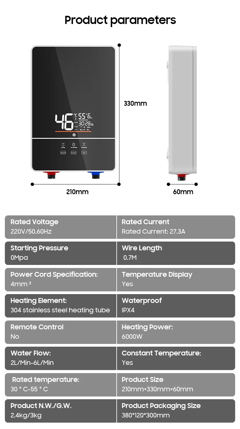 Electric Water Heater, 6000W, 220V - detail 20