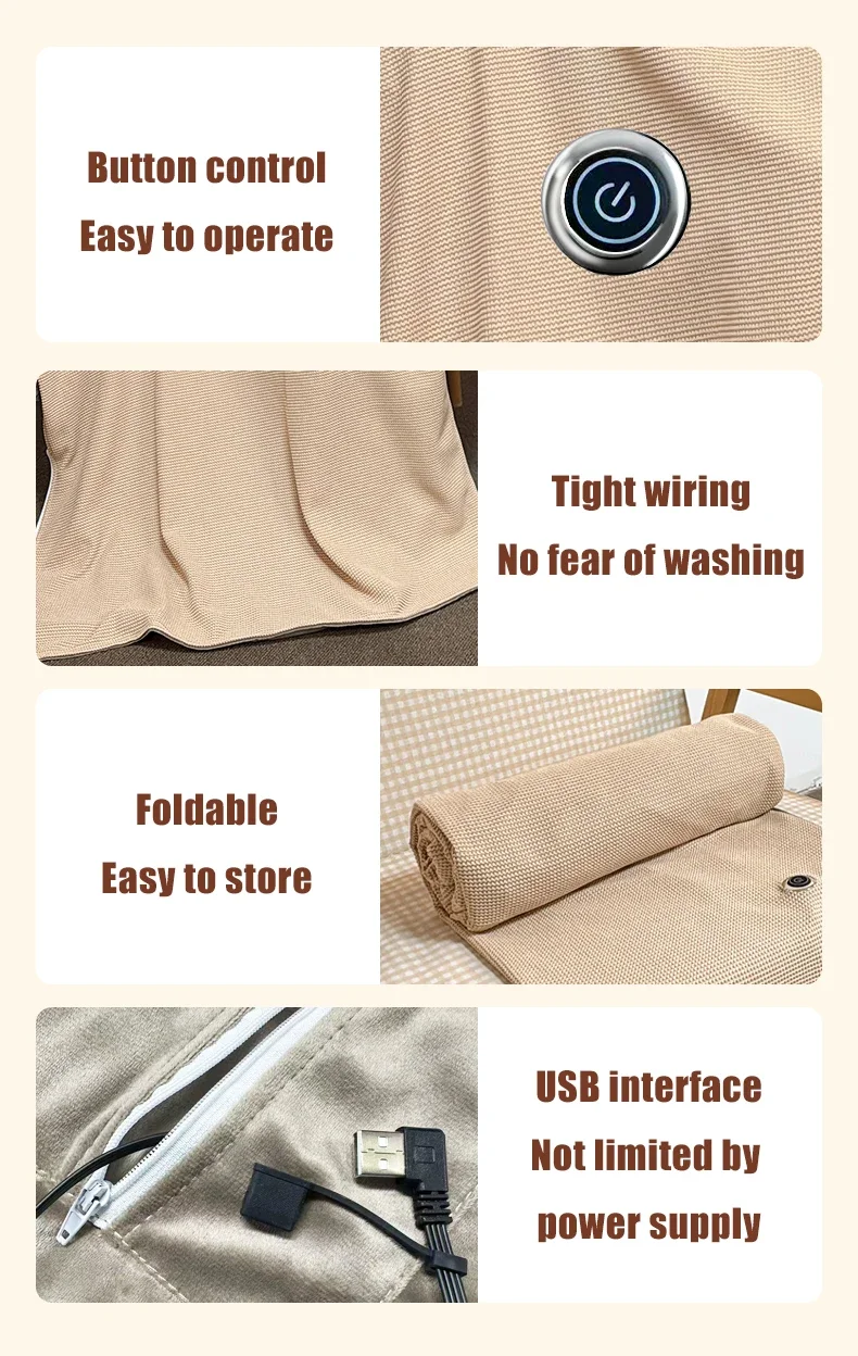 Electric Warming Blanket, USB, Polyester - detail 42