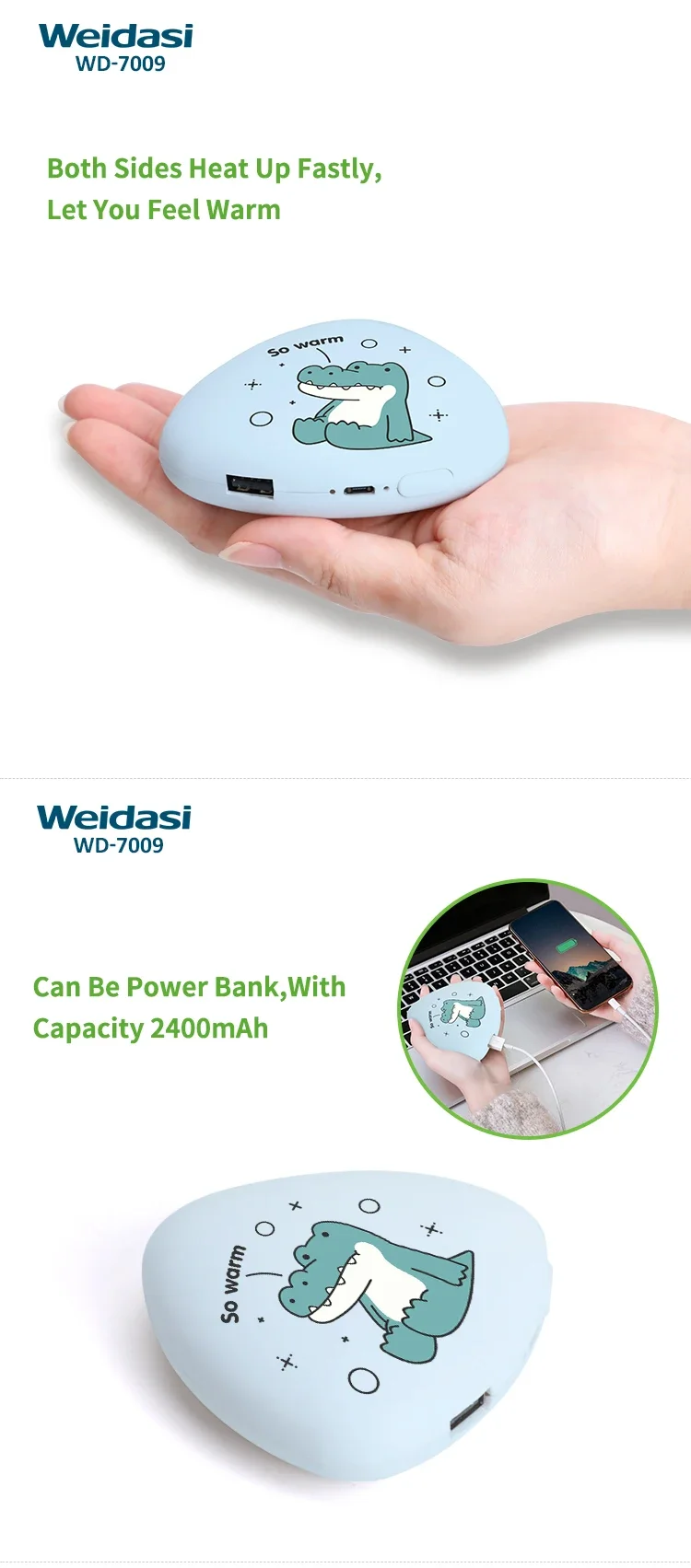 Mini Hand Warmer, 2400mAh, USB - detail 8