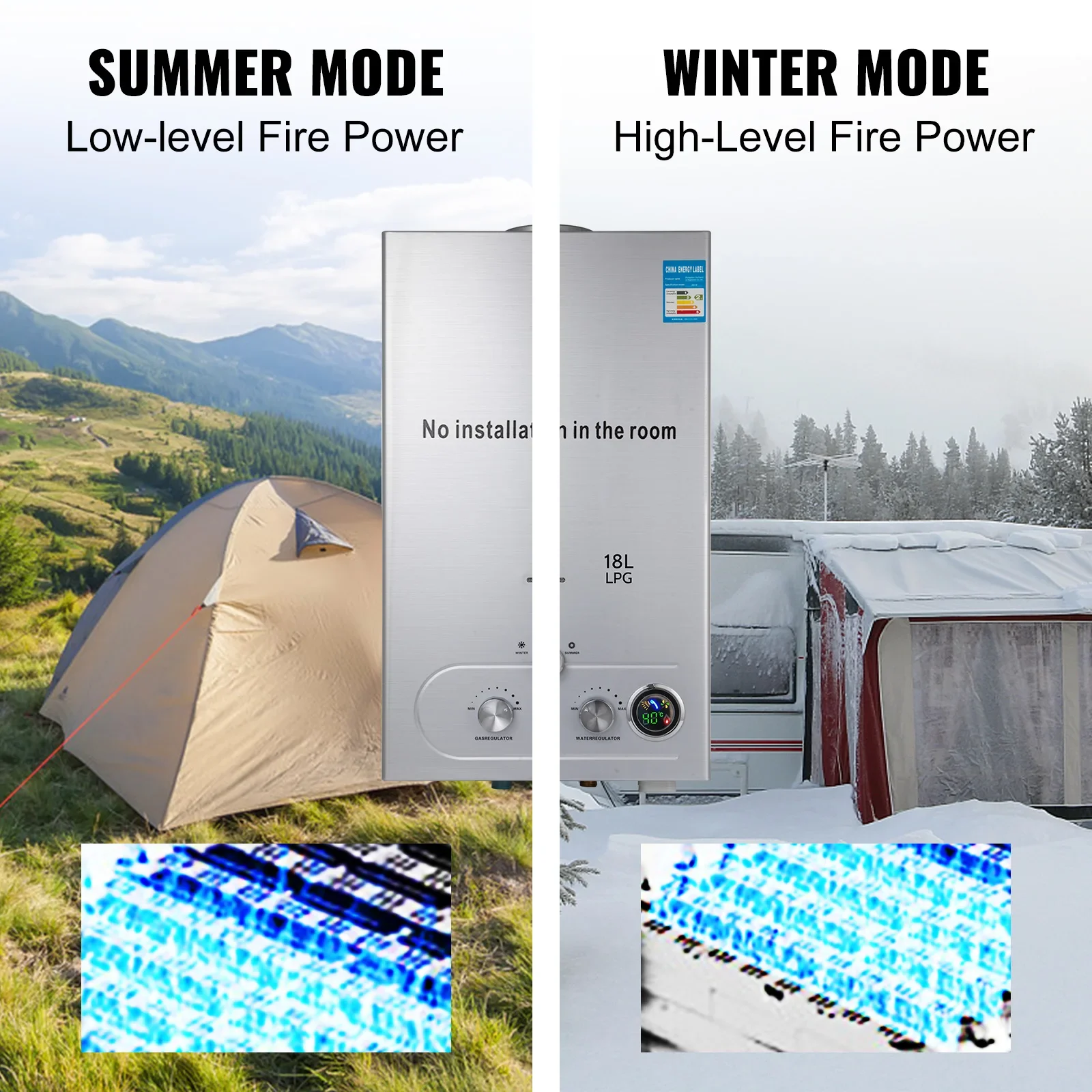 Water Heater, 12L, 4.8GPM, Stainless, Steel - detail 12