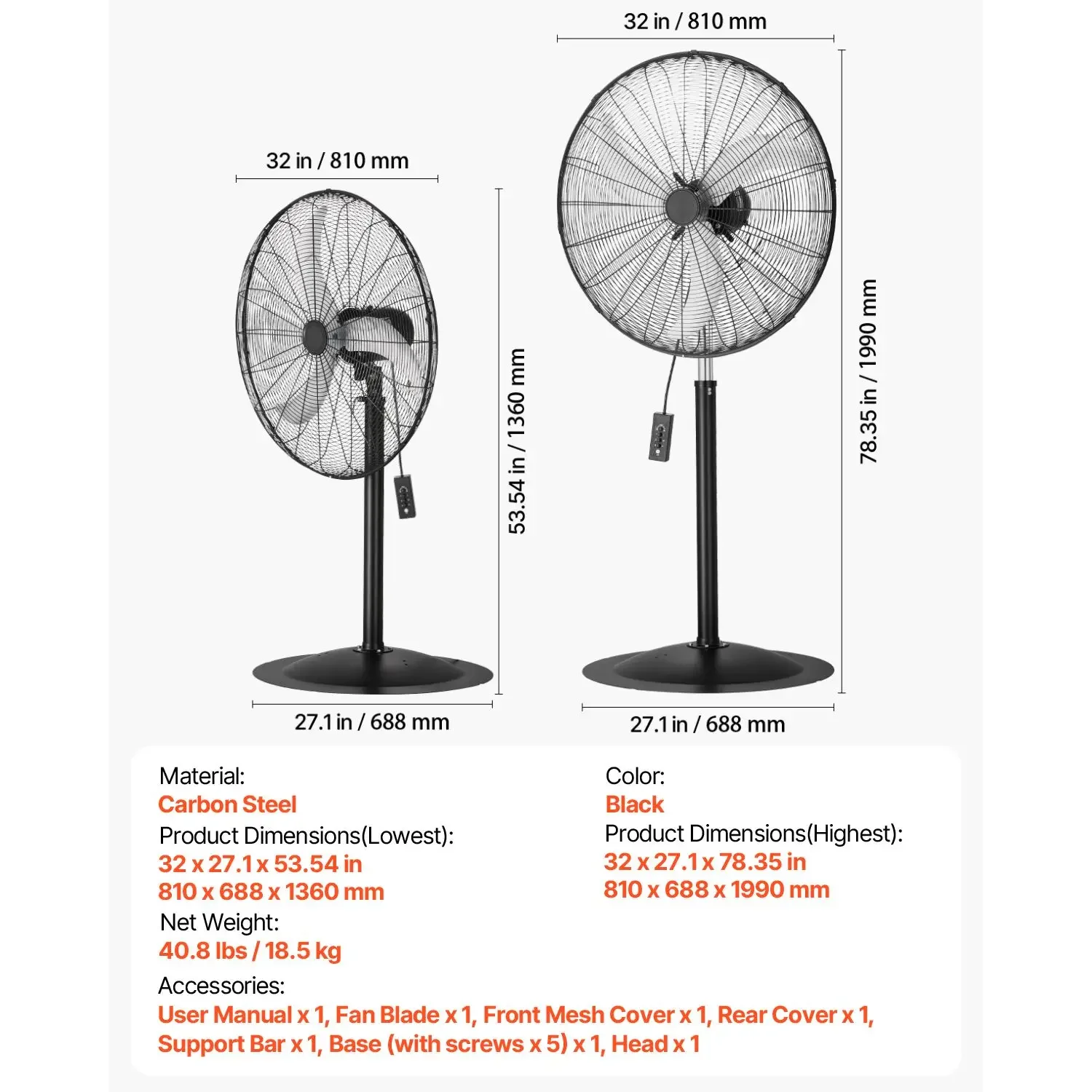 Pedestal Fan, 30-Inch, 85-Degree - detail 12
