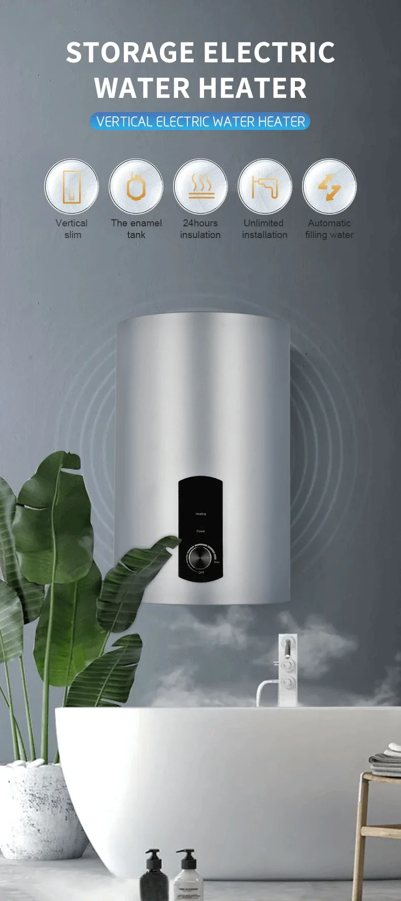 Electric Water Heater, Stainless, Steel, 50L - detail 4