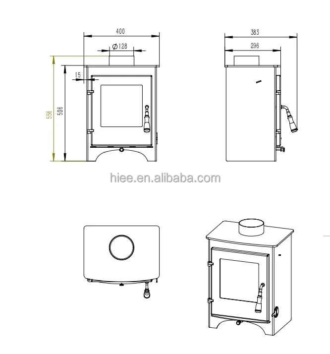 Wood Burning Stove, Cold Rolled Steel - detail 4