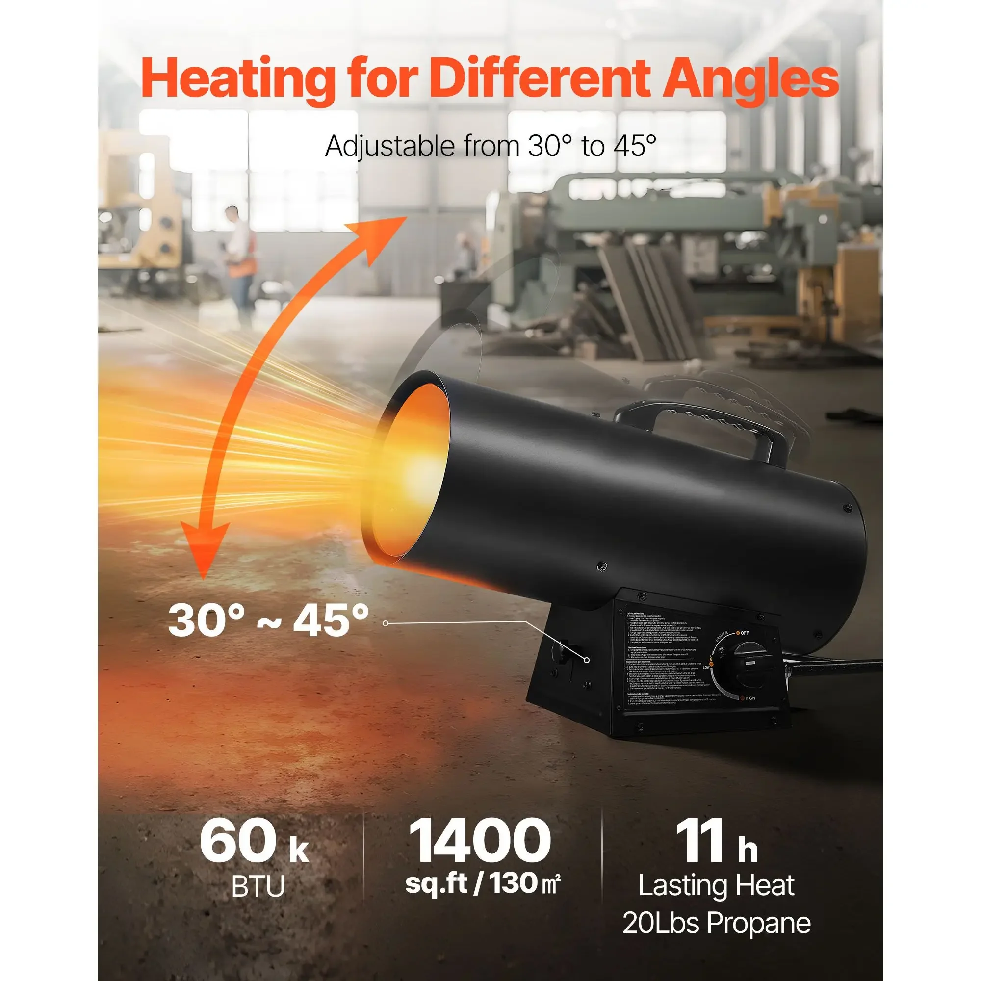 Forced Air Propane Heater, Portable, 60000BTU - detail 4