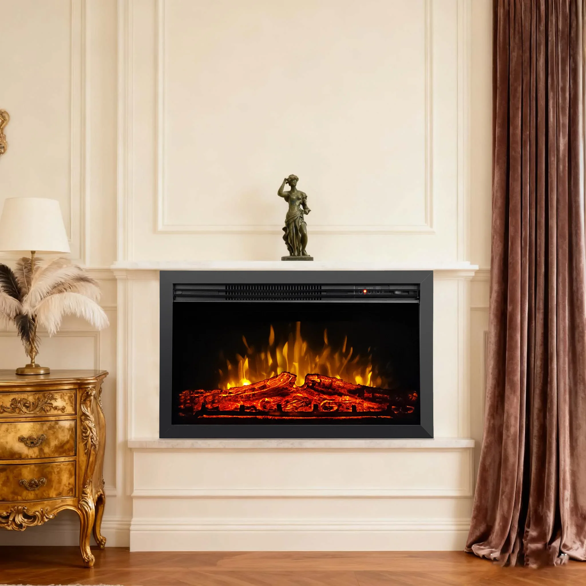 Electric Fireplace, 28''30''Retro, 750, Glass - detail 24