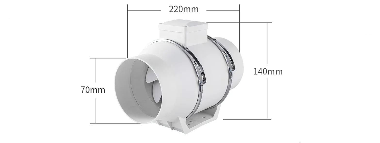 Inline Duct Exhaust Fan, Stainless, Steel, 220V, Centrifugal - detail 4