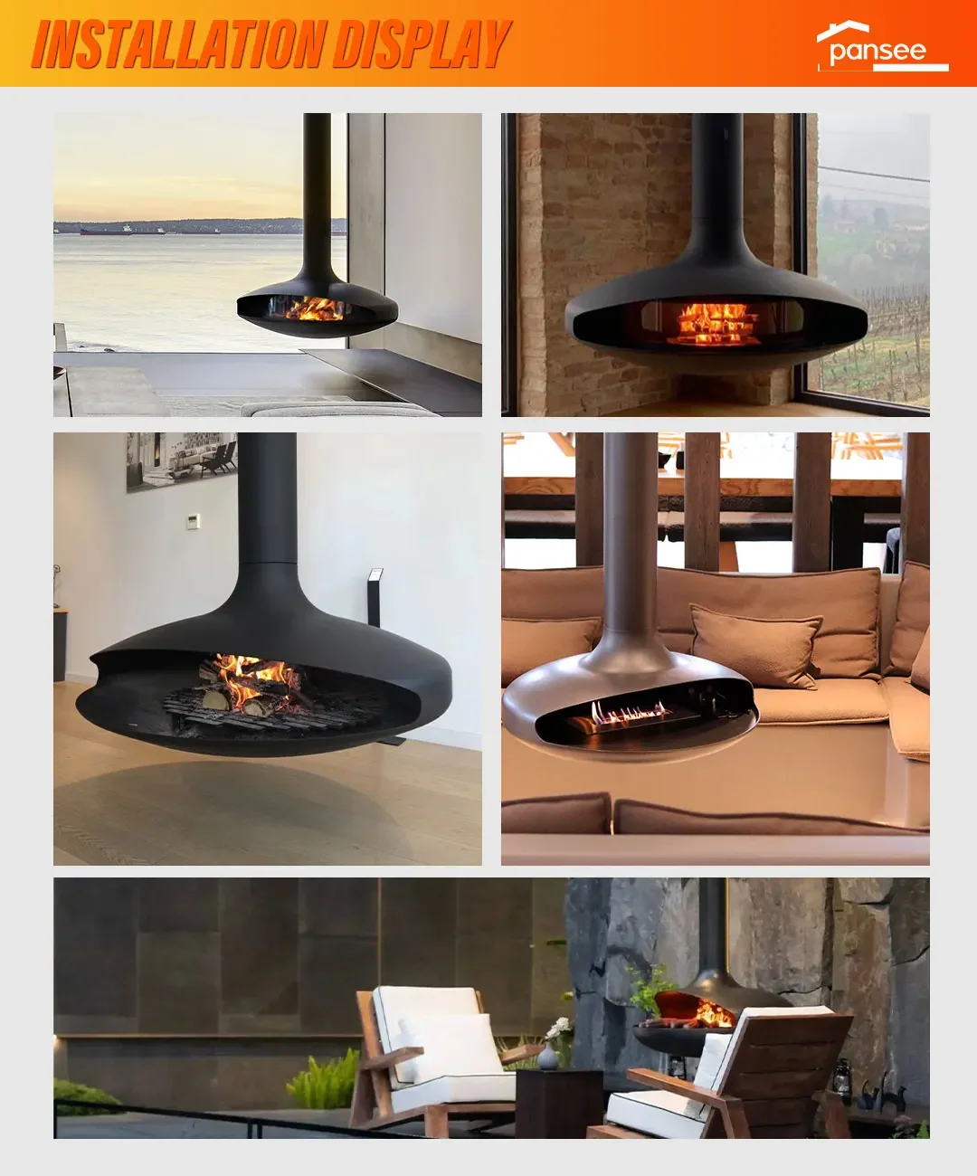 Electric Fireplace, PANSEE, Cast, Steel - detail 12