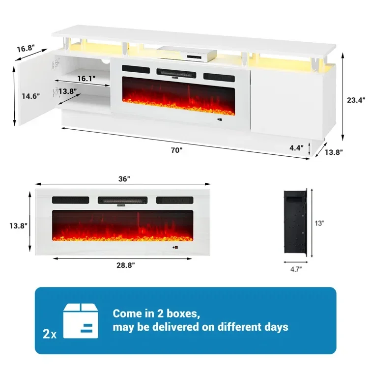 Electric Fireplace, 70'', 80'' - detail 18