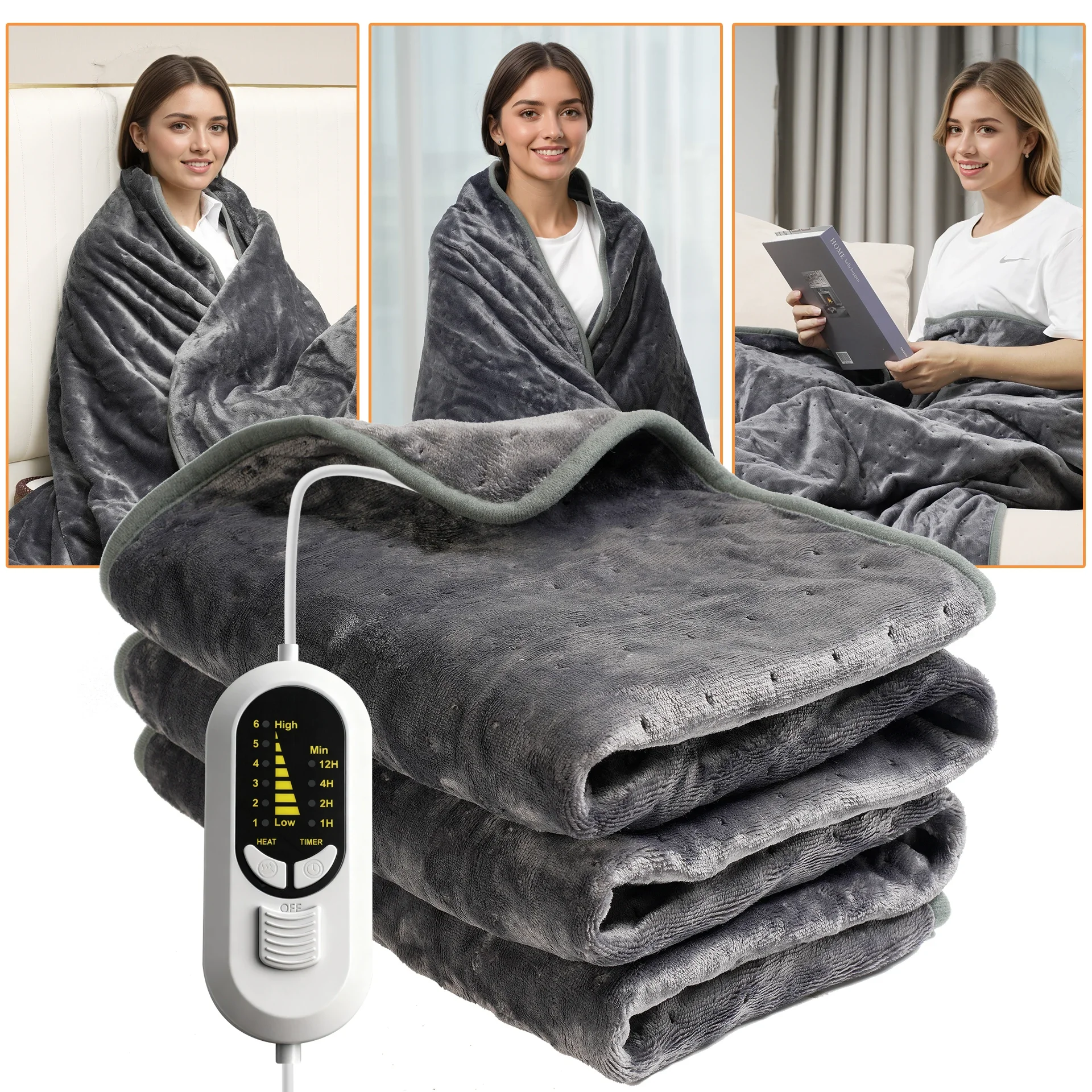 Shawl Electric Heating Blanket, 110 W(0.15hp), Flannel Fleece - detail 4