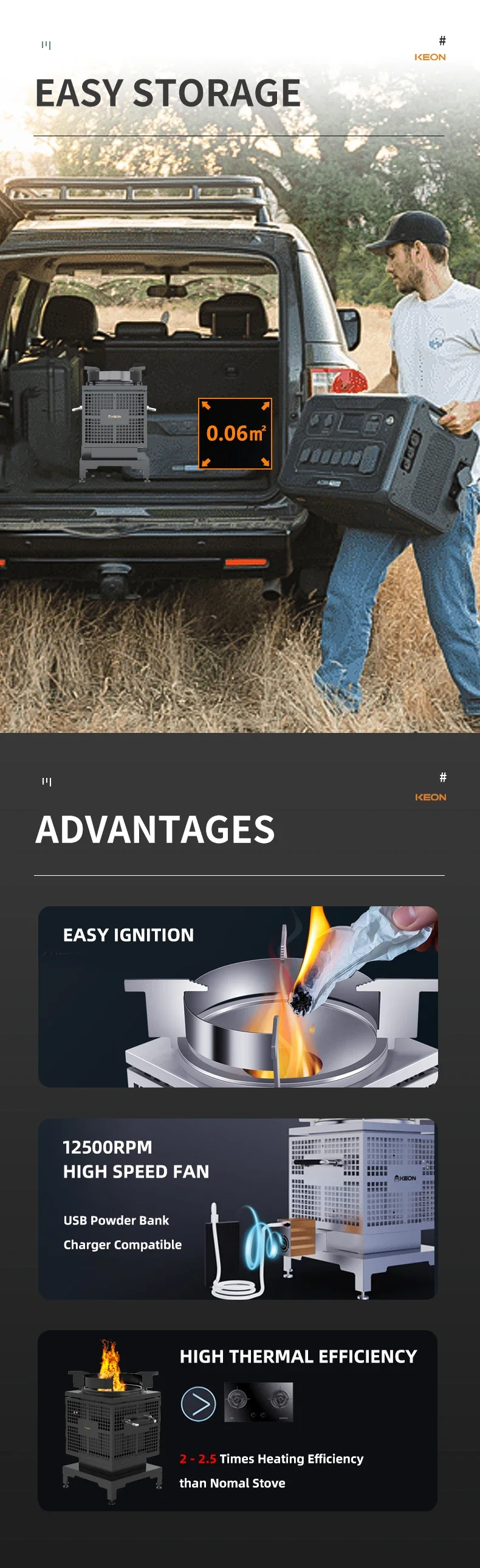 Outdoor Wood Pellet Stove, KEON, Portable, Stainless, Steel - detail 8