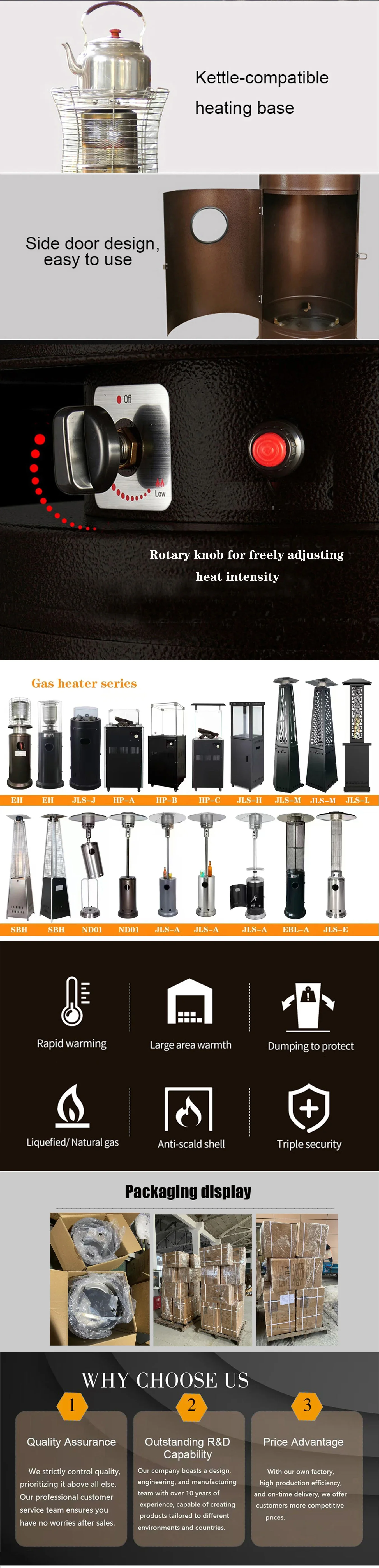 Gas Heater, LPG, 5000-10000W, Stainless steel - detail 6