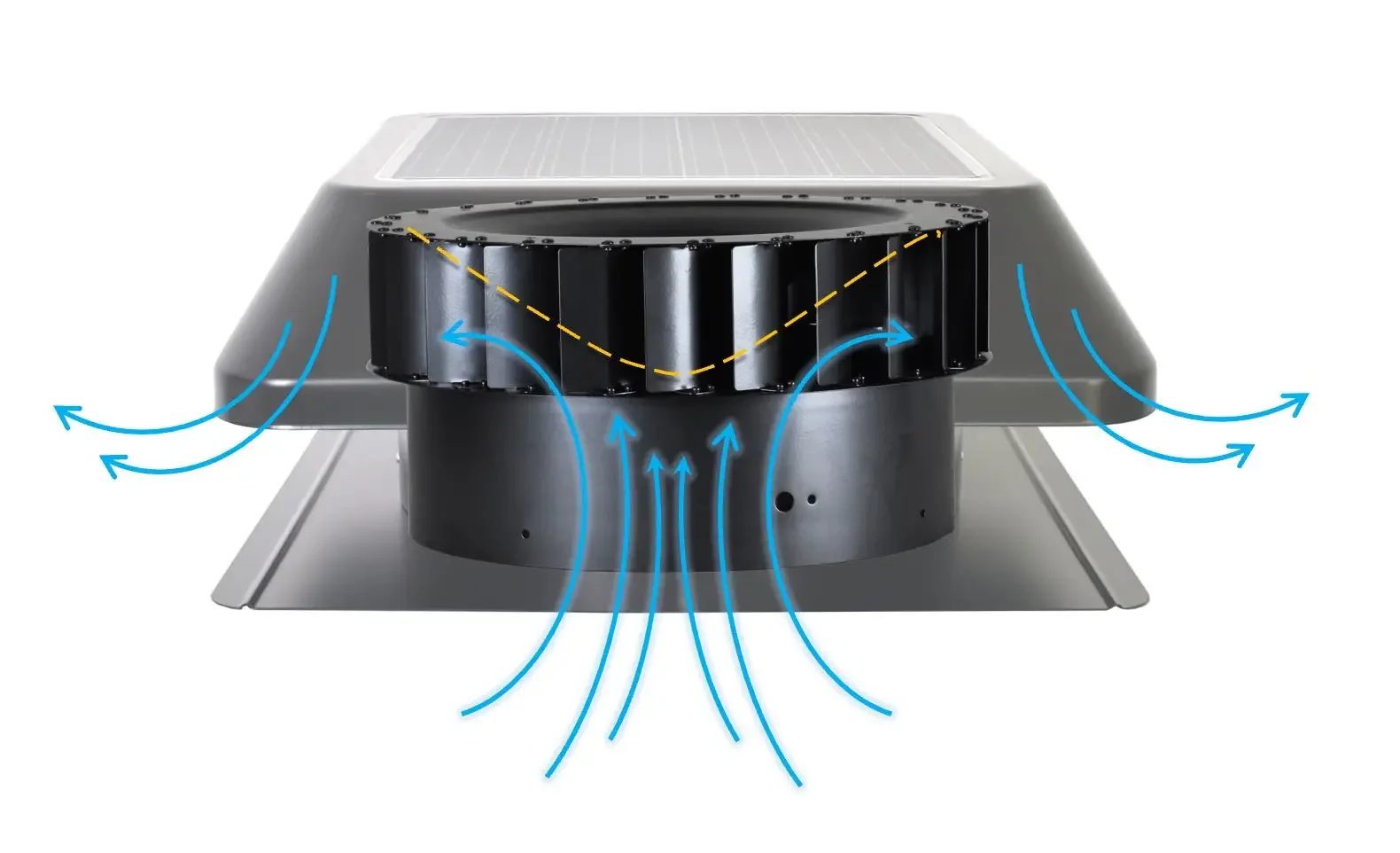 Solar Attic Vent Fan, 25W-60W, Brushless, Roof - detail 22
