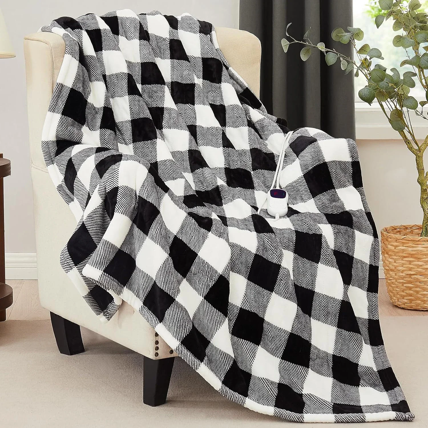 Heated Throw Fleece Blanket, 180x160, 100%, Portable - detail 6